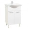 Baza si lavoar ceramic GN1531, mobilier baie stativ 60 cm, front MDF, 2 usi, balamale soft close, picioare cromate reglabile, alb