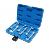 Trusă chei pentru conducte și injectoare, 12, 14, 16, 17, 19 mm, set 6 piese, chei tubulare tip flare nut, oțel crom-vanadiu, cu cutie depozitare