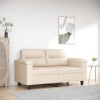 VidaXL Canapea cu 2 locuri, bej, 120 cm, țesătură microfibră