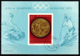 Romania 1972, LP 807, Olimpiada Munchen medalii, colita stampilata, cu guma CTO!