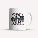 Cana alba personalizata Coffee now wine later, INOVATIX&reg;. 330ml, Oem