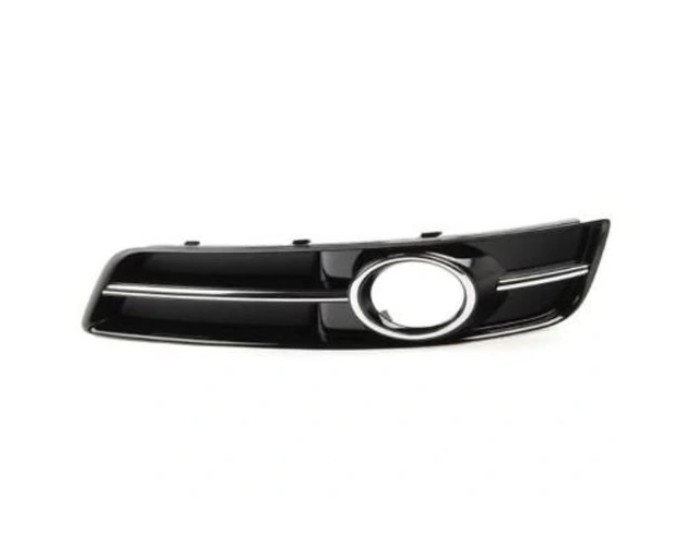 Grila bara protectie, spoiler Audi A3 (8p), 04.2008-10.2012, montare fata, stanga, inchis; cu ornament cromat; cu gaura lampa de ceata, RapidAuto