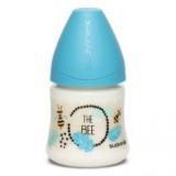 Cumpara ieftin Biberon cu debit lent, albinuta albastra, Fusion, 150 ml, Suavinex