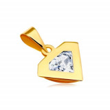 Cumpara ieftin Pandantiv din aur galben de 14K - contur de diamant, zirconiu transparent strălucitor