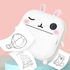 Aparat Foto-Video Digital Pentru Copii,Cu Functie De Printare Instant,Ecran 2.4 Inch,Camera Fata-Spate,Card 32Gb Inclus,2 Role Cu Hartie De Imprimare