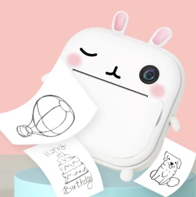 Aparat Foto-Video Digital Pentru Copii,Cu Functie De Printare Instant,Ecran 2.4 Inch,Camera Fata-Spate,Card 32Gb Inclus,2 Role Cu Hartie De Imprimare foto