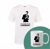 &quot;Legendary&quot; Set Personalizat &ndash; Tricou + Cană Alb S