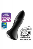 Vibrator Anal Rotator Plug 1+, Bluetooth Control, Free App, Silicon, USB, Negru, 13 cm, Satisfyer