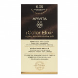 Vopsea de par My Color Elixir, Dark Blonde Gold Mahogany N6.35, 155 ml, Apviita, Apivita