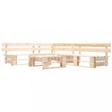 vidaXL Set mobilier de grădină din paleți, 4 piese, natural, lemn 277486