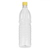 Sticlă Depozitare Ulei Vin, 1L, Cappac Galben, Plastic Transparent, Oem