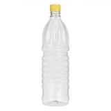 Sticlă Depozitare Ulei Vin, 1L, Cappac Galben, Plastic Transparent, Oem