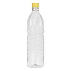 Sticlă Depozitare Ulei Vin, 1L, Cappac Galben, Plastic Transparent