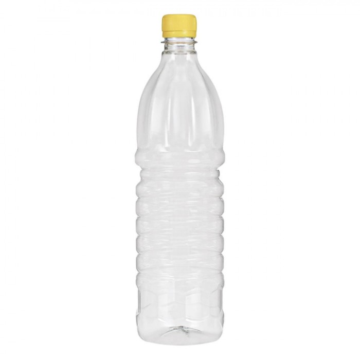 Sticlă Depozitare Ulei Vin, 1L, Cappac Galben, Plastic Transparent