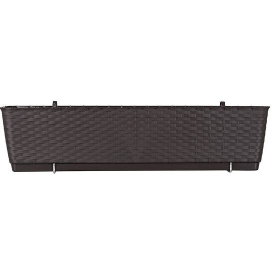Jardiniera decorativa, Prosperplast, imitatie ratan, suport, maro, 49.2x17.2x17.4 cm, Old