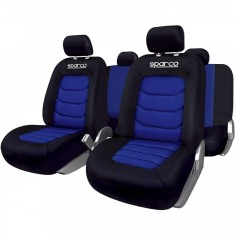 Huse scaune auto Ergo Sport Sparco, 9 piese, poliester, Negru/Albastru foto