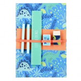 Caiet A5, guma de sters, creioane, ascutitoare si rigla de 15 cm, Starpak, Dino