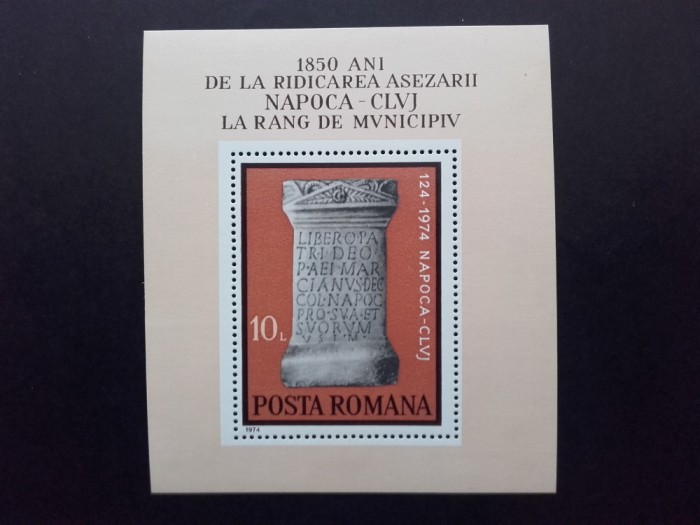 1974 - 1850 de ani de la ridicarea asezarii Cluj-Napoca - colita - LP843