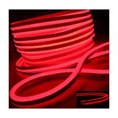 Neon Flex Furtun Luminos Flexibil de Craciun Rola 100m Rosu 2Fete F8050R Static foto