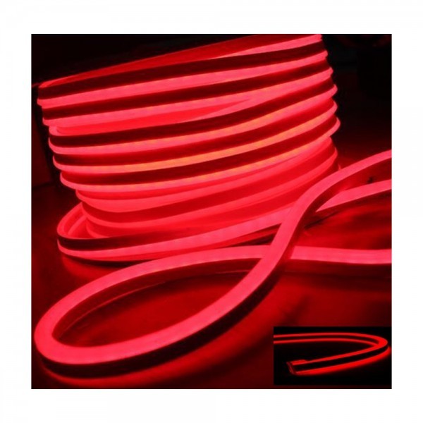 Neon Flex Furtun Luminos Flexibil de Craciun Rola 100m Rosu 2Fete F8050R Static