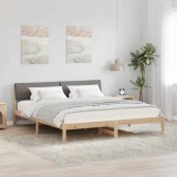 VidaXL Cadru de pat Maroniu și taupe 200 x 200 cm Lemn masiv de pin 3394331