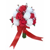 Buchet de Flori EVENTISSIMI - 27 Trandafiri, Alb Rosu