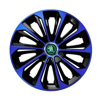 Set 4 Capace Roti pentru Skoda Nou Verde, model Extra Strong Blue &amp;amp; Black, R16, SKODA foto