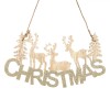 Decoratiune Craciun, Model Christmas, Lemn, Glitter Bej, 30cm, Oem
