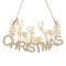Decoratiune Craciun, Model Christmas, Lemn, Glitter Bej, 30cm