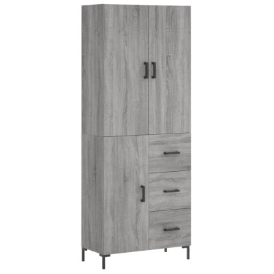Dulap inalt, gri sonoma, 69,5x34x180 cm, lemn compozit foto