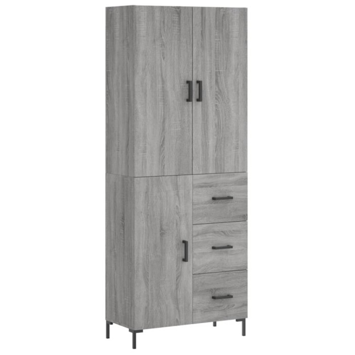 Dulap inalt, gri sonoma, 69,5x34x180 cm, lemn compozit