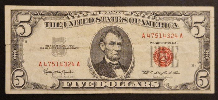 5 dolari 1963
