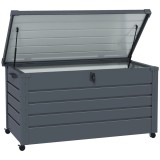 Outsunny Cutie de Depozitare pentru Exterior de 331 Litri cu Roți, Organizator Spațios din Oțel Galvanizat, pentru Terasă și Grădină | Aosom Romania