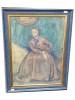 Tablou Rodica Maniu "Tanara cu evantai", acuarela 60x44 cm, pictura originala cu certificat autenticitate