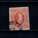 1865 - Alexandru Ioan Cuza, efigia in oval, 20 parale, stampilat