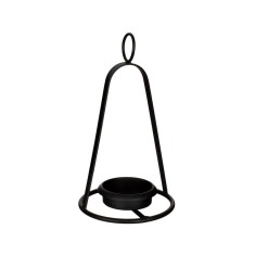 Suport Lumanare in forma de Clopot, Metal, Negru, 11x5x15 cm, ATU-081353