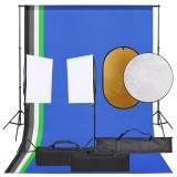 Cumpara ieftin Set studio foto cu lumina, fundal si reflector