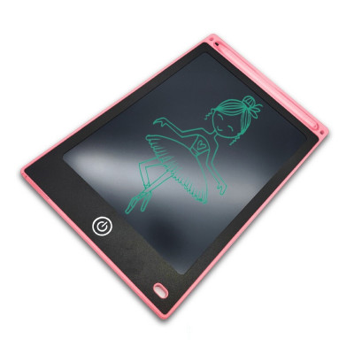 Tableta grafica de desenat pentru copii de 10 inch diagonala, cu buton de stergere si creion - Roz foto