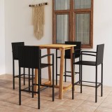 Cumpara ieftin Set mobilier de bar de gradină, 5 piese, negru