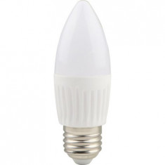 Bec LED lumanare cu baza din ceramica, model C37, 9W=75W, 2700K, lumina calda, dulie E27