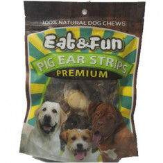 Eat-Fun Dog Recompense Pig Ear Strips 114gr, urechi de porc foto