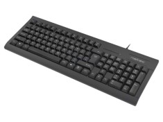 Tastatură neagră USB A NATEC, US layout, cablu 1,5m, 104 butoane, ergonomic