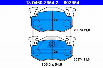 Set placute frana,frana disc RENAULT MEGANE I Classic (LA0/1) (1996 - 2006) ATE 13.0460-3954.2 foto