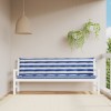 Gossi perne banca, 2 buc, dungi albastre si albe, 200x50x7 cm, textil