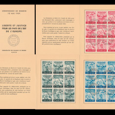 1959 Exil Romania, Europa care sufera set rar 3 carnete blocuri de 9 nedantelate