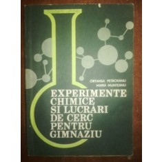 Experimente chimice si lucrari de cerc pentru gimnaziu- Ortansa Petrovanu. Maria Munteanu