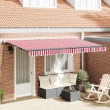 Cortina Retractabilă Roșu și Alb 400 x 200 cm