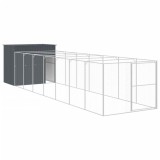 Cumpara ieftin Cusca de caine cu tarc antracit 214x865x181 cm otel galvanizat