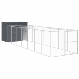 Cusca de caine cu tarc antracit 214x865x181 cm otel galvanizat GartenMobel Dekor, vidaXL