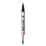 Marker de sprancene si gel de fixare 2 in 1 255 Soft Brown Build a Brow, 1.4g, Maybelline